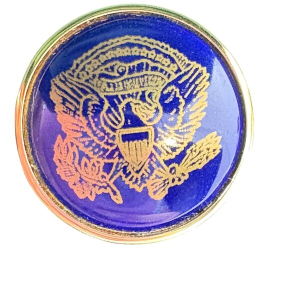 Hand-Painted McLaughlin Glazeware Presidential Lapel Pin In Gift Box - Picture 3 of 7